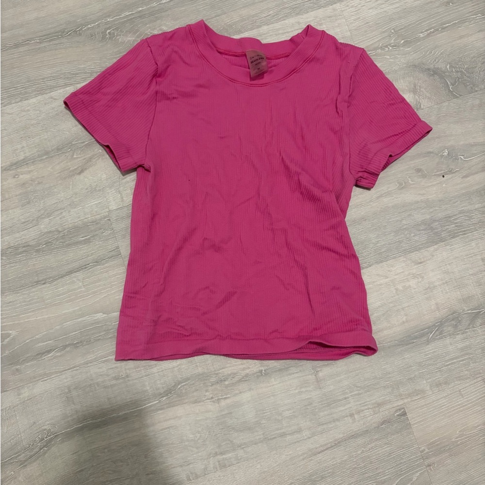Pink Ribbed Women's Top